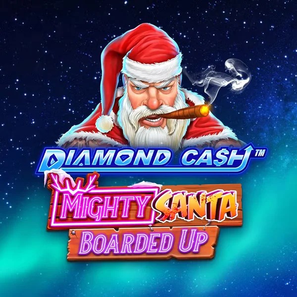Diamond Cash Mighty Santa Boarded Up slot logo by Greentube at Slotoro Casino